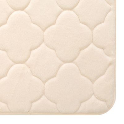 Image showing  Embroidered Memory Foam Bath Mat, 21 in. x 34 in., Angora