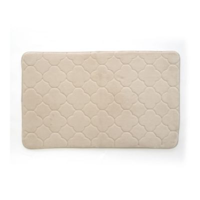 Stephan Roberts Home Embroidered Memory Foam Bath Mat, 24 in. x 40 in., Gray Morn