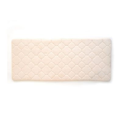 Stephan Roberts Home Embroidered Memory Foam Bath Mat, Angora, 24 in. x 60 in.