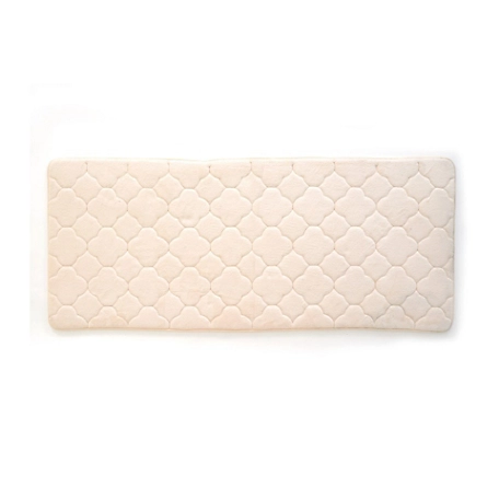 Stephan Roberts Home Embroidered Memory Foam Bath Mat, Angora, 24 in. x 60 in.