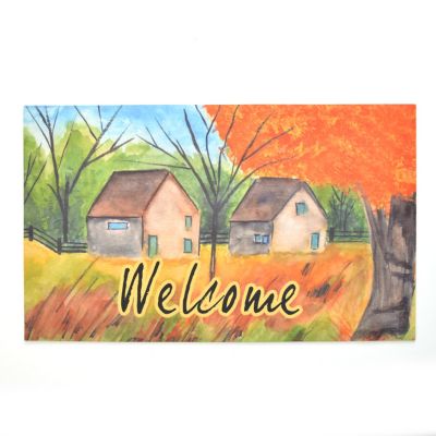 Stephan Roberts Home Crumb Rubber Doormat, Country Autumn