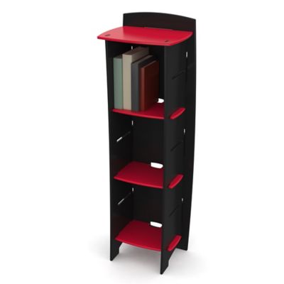 Legare 3-Shelf Children's Bookcase, Red/Black, 48 in. x 16 in.