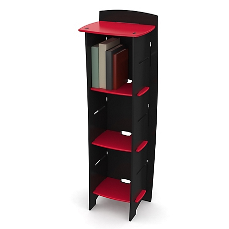 Legare 3-Shelf Children's Bookcase, Red/Black, 48 in. x 16 in.
