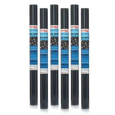 Con-Tact Brand Self-Adhesive Removable Chalkboard Liners, 18 in. x 6 ft., 6-Pack