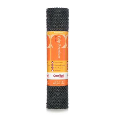 Con-Tact Brand Grip Premium Thick Non-Adhesive Shelf and Drawer Liners, Black, 12 in. x 4 ft., 6-Pack