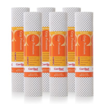 Con-Tact Brand Grip Premium Non-Adhesive Shelf Liners, Bright White, 12 in. x 4 ft., 6-Pack