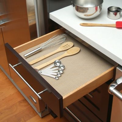 Image showing  Grip Premium Thick Non-Adhesive Shelf and Drawer Liners, Taupe, 20 in. x 4 ft., 6-Pack