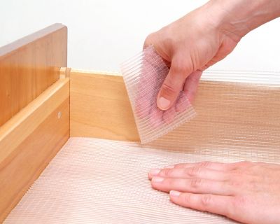 Image showing  Zip-n-Fit Non-Adhesive Shelf Liners, 18 in. x 4 ft., Clear, 6-Pack