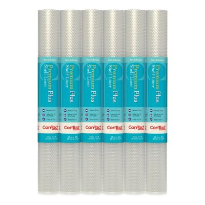 Con-Tact Brand Premium Plus Non-Adhesive Shelf and Drawer Liners, Nova Crystal Clear, 18 in. x 4 ft., 6-Pack