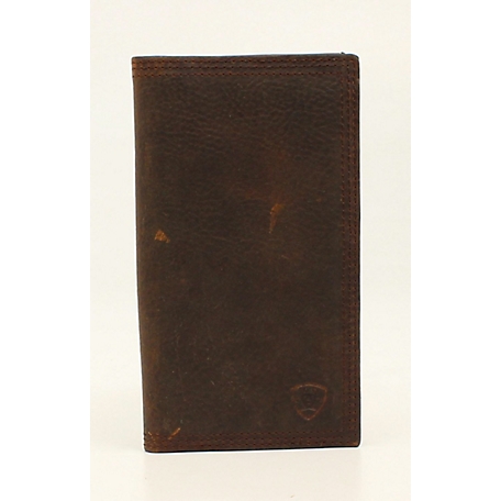 Ariat Rodeo Offset Logo Rowdy Leather Wallet, Brown