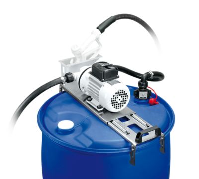 Image showing  1/8 HP 120V Electric SuzzaraBlue Drum Fuel Pump Basic Kit with Manual Nozzle, 9 GPM
