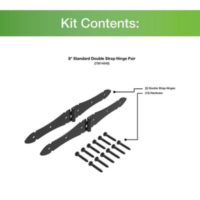 Image showing  8 in. Standard Double Strap Hinges, 2 pc.