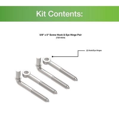 Image showing  5/8 in. x 5 in. Screw Hook-and-Eye Hinges, 2-Pack