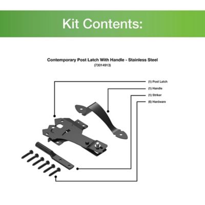 Image showing  Contemporary Post Latch with Handle, Stainless Steel, 73014913