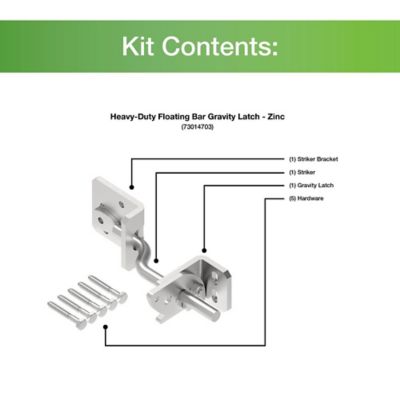 Image showing  Heavy-Duty Floating Bar Gravity Latch-Zinc, 73014703