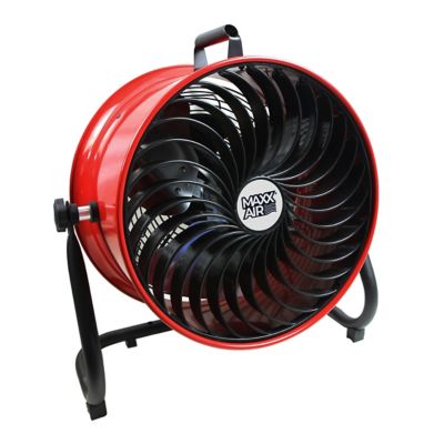 Maxx Air 16 in. 3-Speed Indoor Tilting High-Velocity Floor Fan with Steel Shroud, Red