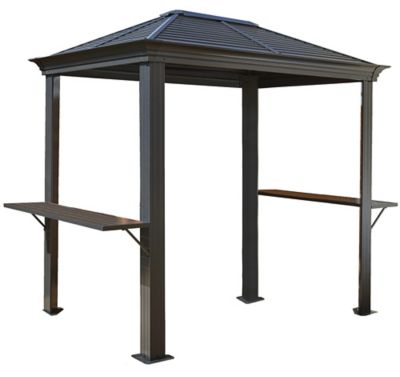 Sojag 5 ft. x 8 ft. Mykonos Hard-Top Grill Gazebo, Dark Gray