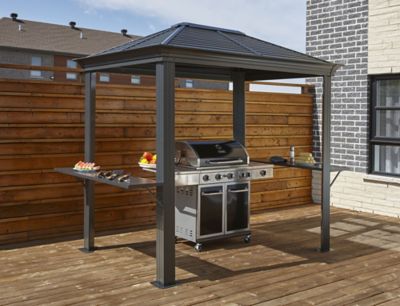 Image showing  5 ft. x 8 ft. Mykonos Hard-Top Grill Gazebo, Dark Gray