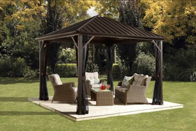 Image showing  10 ft. x 10 ft. Dakota Hard-Top Gazebo, Dark Brown