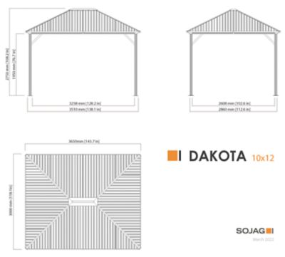 Image showing 7 th Sojag 10 ft. x 12 ft. Dakota Gazebo