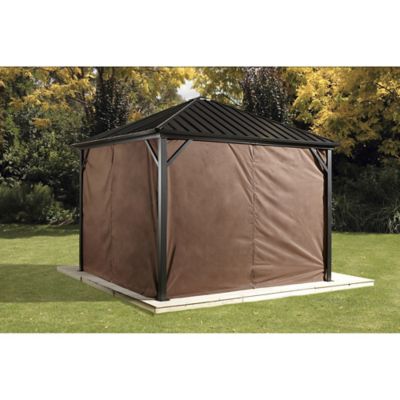 Image showing  108.7 in. x 108.7 in. Gazebo Curtains for Dakota 10 ft. x 10 ft. Gazebos, Brown, 4 pc.