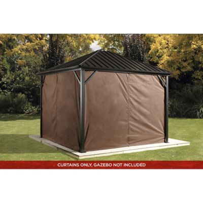 Image showing  108.7 in. x 108.7 in. Gazebo Curtains for Dakota 10 ft. x 10 ft. Gazebos, Brown, 4 pc.