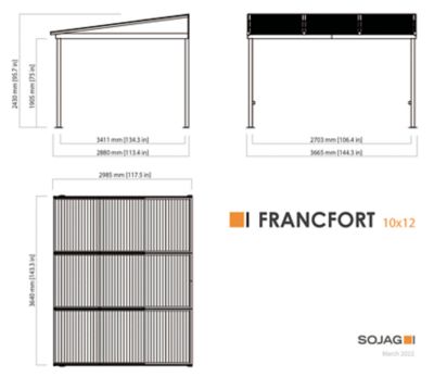 Image showing  10 ft. x 12 ft. Francfort Wall-Mounted Gazebo