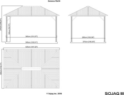 Image showing  10 ft. x 14 ft. Genova Gazebo