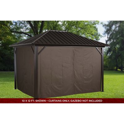 Image showing  99.6 in. x 99.6 in. Gazebo Curtains for Genova 10 ft. x 10 ft. Gazebos, Brown, 4 pc.