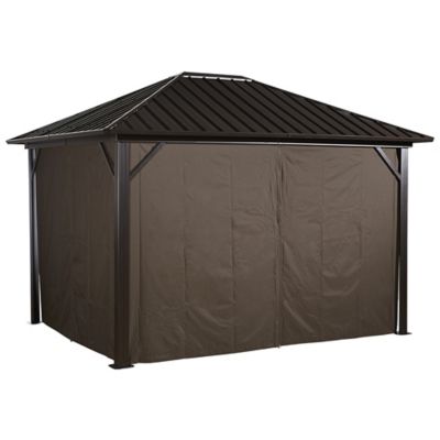 Sojag 126 in. x 99.6 in. Gazebo Curtains, Brown, Fits Genova 10 ft. x 12 ft. Gazebos, 4 pc.