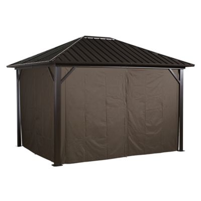Image showing  126 in. x 99.6 in. Gazebo Curtains for Genova 10 ft. x 12 ft. Gazebos, Brown, 4 pc.