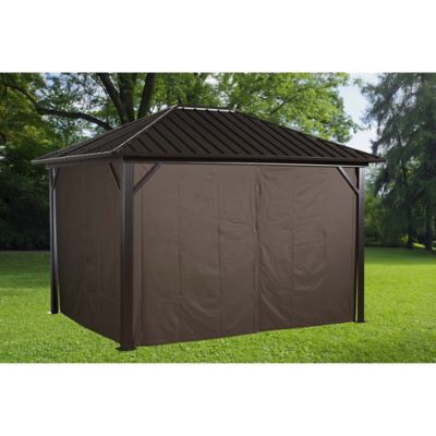 Image showing  126 in. x 99.6 in. Gazebo Curtains for Genova 10 ft. x 12 ft. Gazebos, Brown, 4 pc.