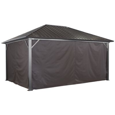 Sojag 150.4 in. x 99.6 in. Gazebo Curtains, Brown, Fits Genova 10 ft. x 14 ft. Gazebos, 4 pc.