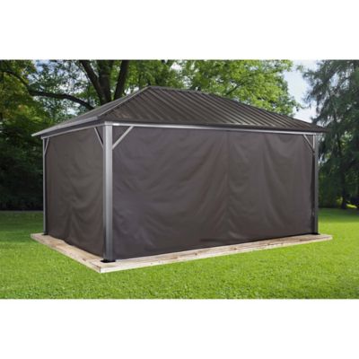 Image showing  150.4 in. x 99.6 in. Gazebo Curtains for Genova 10 ft. x 14 ft. Gazebos, Brown, 4 pc.