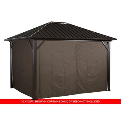 Image showing  126 in. x 126 in. Gazebo Curtains for Genova 12 ft. x 12 ft. Gazebos, Brown, 4 pc.