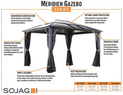 Image showing  10 ft. x 10 ft. Meridien Gazebo
