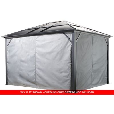 Image showing  101.6 in. x 101.6 in. Gazebo Curtains for Meridien 10 ft. x 10 ft. Gazebos, Gray, 4 pc.