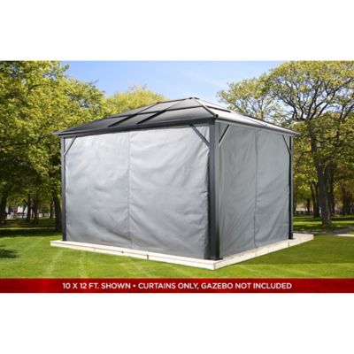 Image showing  101.6 in. x 101.6 in. Gazebo Curtains for Meridien 10 ft. x 10 ft. Gazebos, Gray, 4 pc.