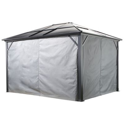 Sojag 130.34 in. x 101.6 in. Gazebo Curtains, Grey, Fits Meridien 12 ft. x 12 ft. Gazebos, 4 pc.