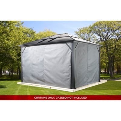 Image showing  130.34 in. x 101.6 in. Gazebo Curtains for Meridien 12 ft. x 12 ft. Gazebos, Gray, 4 pc.