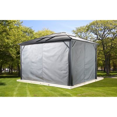 Image showing  130.34 in. x 101.6 in. Gazebo Curtains for Meridien 12 ft. x 12 ft. Gazebos, Gray, 4 pc.