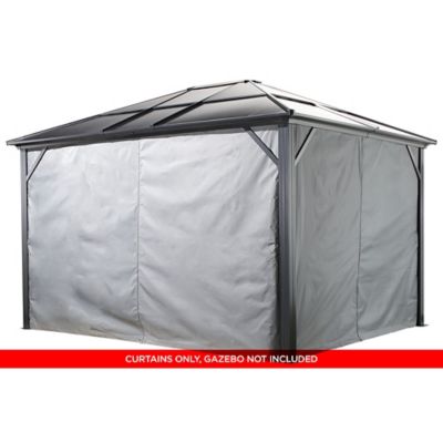 Image showing  130.34 in. x 101.6 in. Gazebo Curtains for Meridien 12 ft. x 12 ft. Gazebos, Gray, 4 pc.