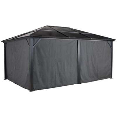 Sojag 154.6 in. x 101.6 in. Gazebo Curtains, Grey, Fits Meridien 10 ft. x 14 ft. Gazebos, 4 pc.