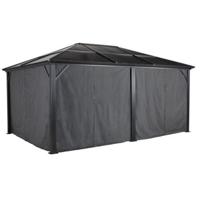 Sojag 176.74 in. x 130.34 in. Gazebo Curtains for Meridien 12 ft. x 16 ft. Gazebos, Gray, 4 pc.