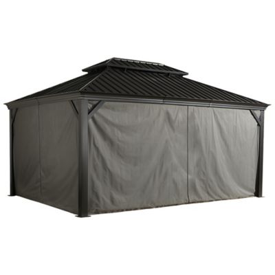 Sojag 154.7 in. x 131.5 in. Gazebo Curtains, Grey, Fits Monaco/Messina/Mykonos 12 ft. x 14 ft. Gazebos, 4 pc.