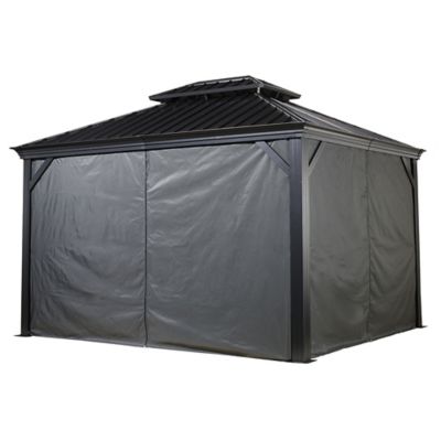 Sojag 154.7 in. x 106.3 in. Gazebo Curtains for Monaco/Messina/Mykonos 10 ft. x 14 ft. Gazebos, Gray, 4 pc.