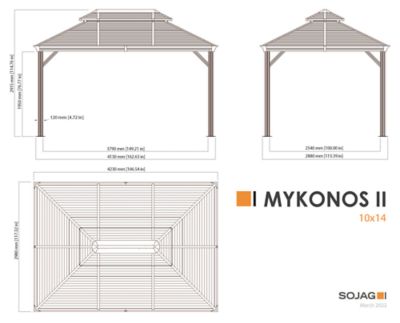 Image showing  10 ft. x 14 ft. Mykonos II Double Roof Gazebo