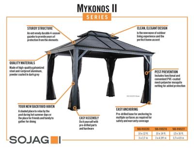 Image showing  10 ft. x 14 ft. Mykonos II Double Roof Gazebo