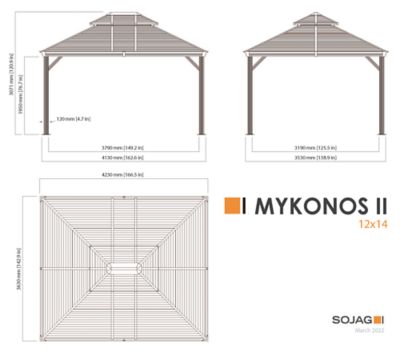 Image showing  12 ft. x 14 ft. Mykonos Double Roof Gazebo