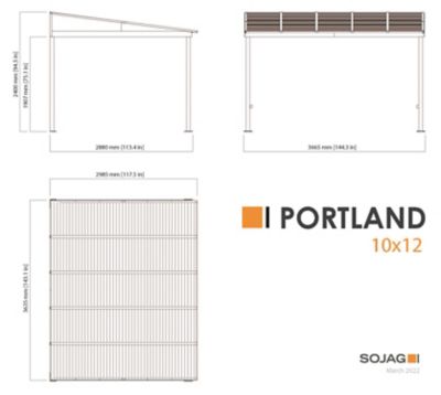 Image showing  10 ft. x 12 ft. Portland Wall-Mounted Gazebo